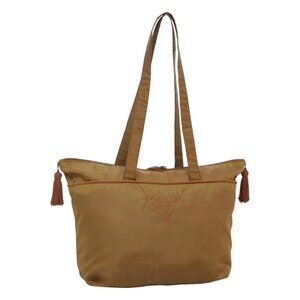 PRADA Tote Bag Nylon Brown Auth yb765
